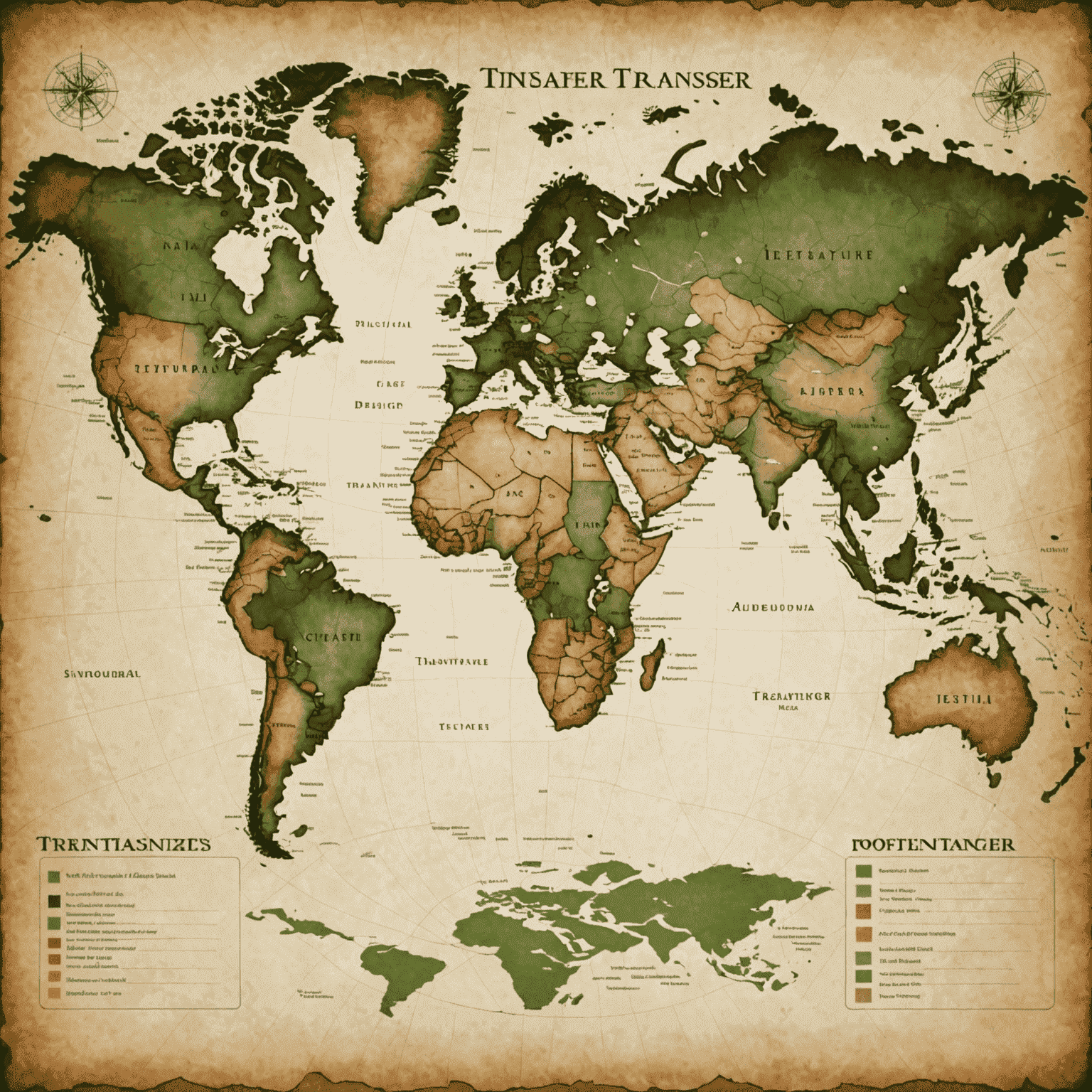 A world map showing various international money transfer routes with highlighted popular corridors